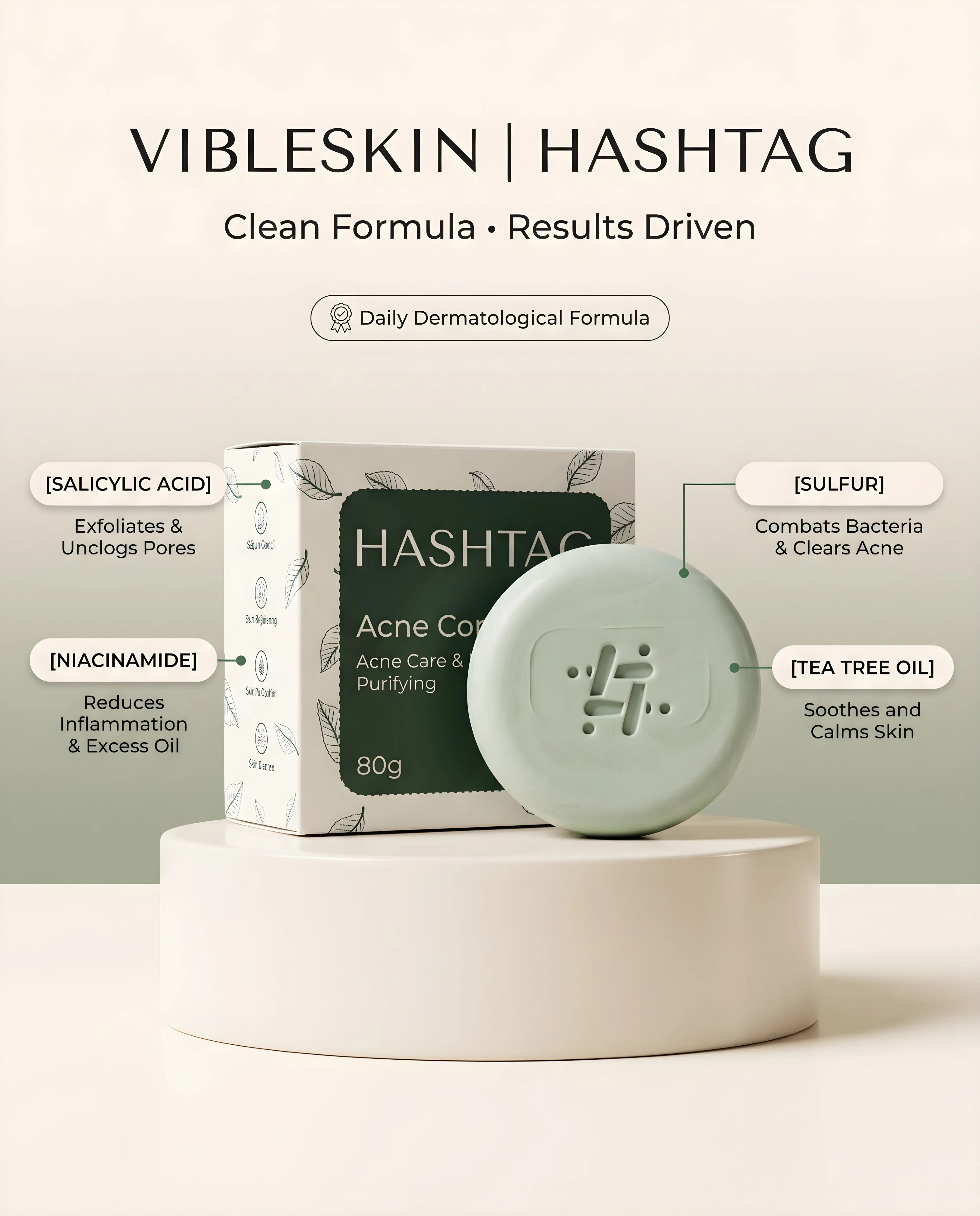 Hashtag Acne Control Soap - Product & Box 80g