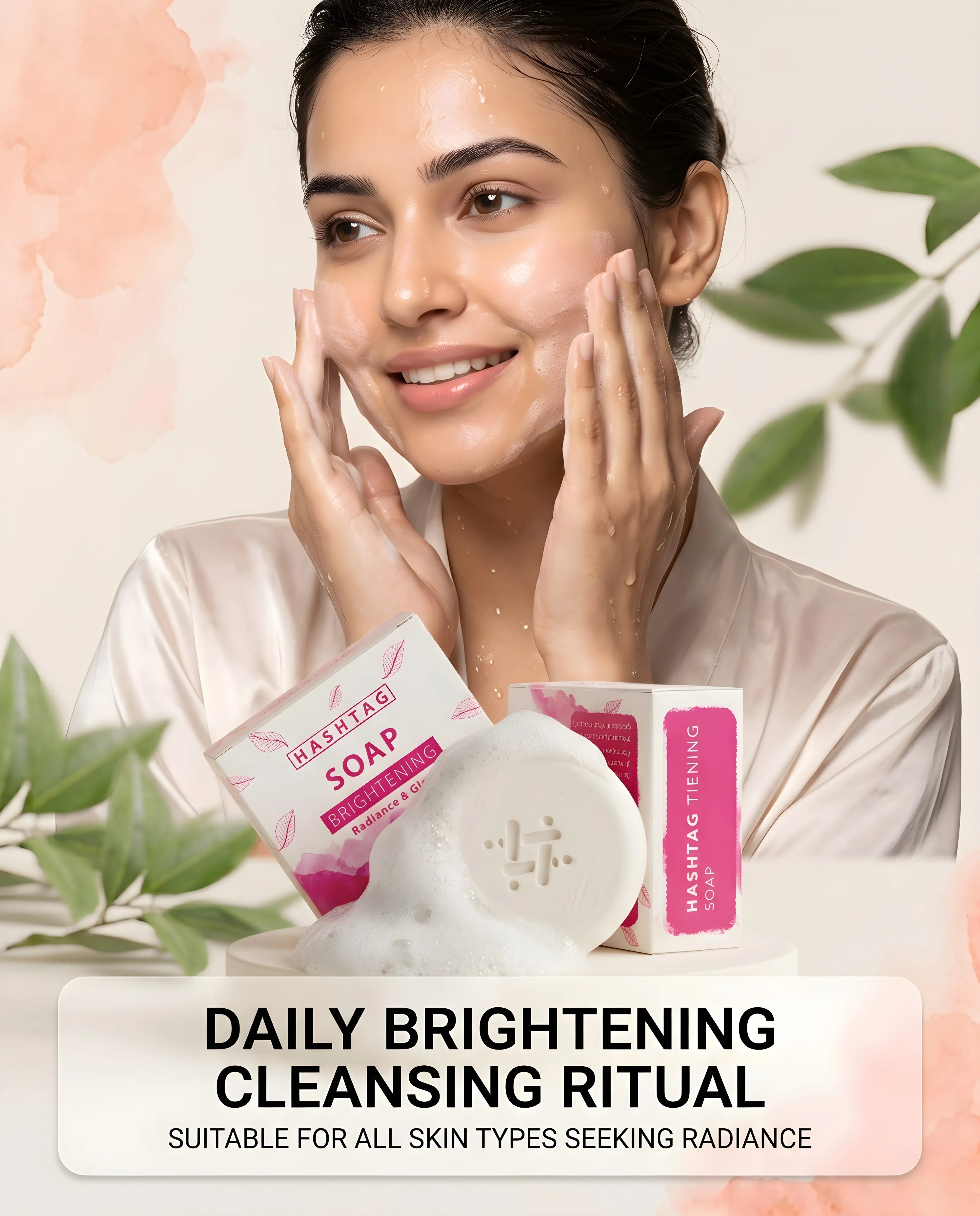Hashtag Brightening Soap - Vibleskin Brightening Soap Hero Shot 80g